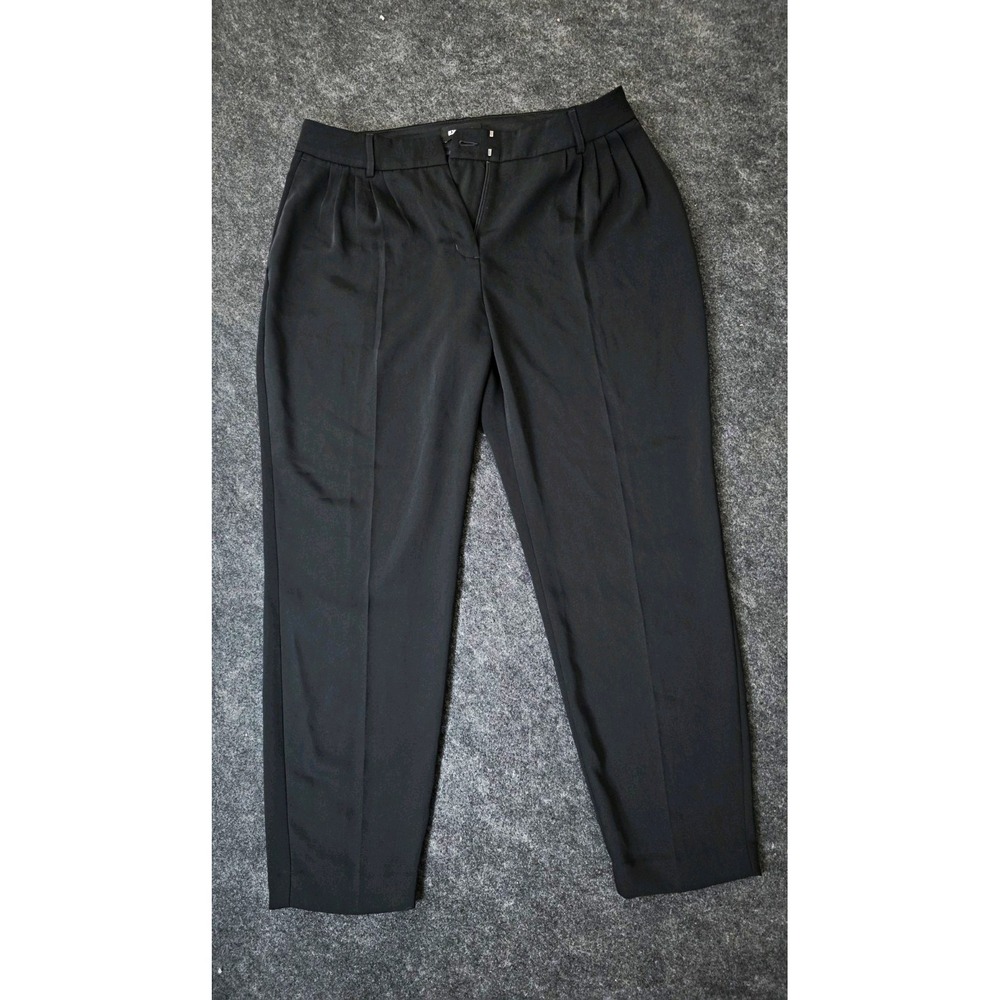 Express Women's Black Pleated Front Dress Pants Tapered Pockets Size 8